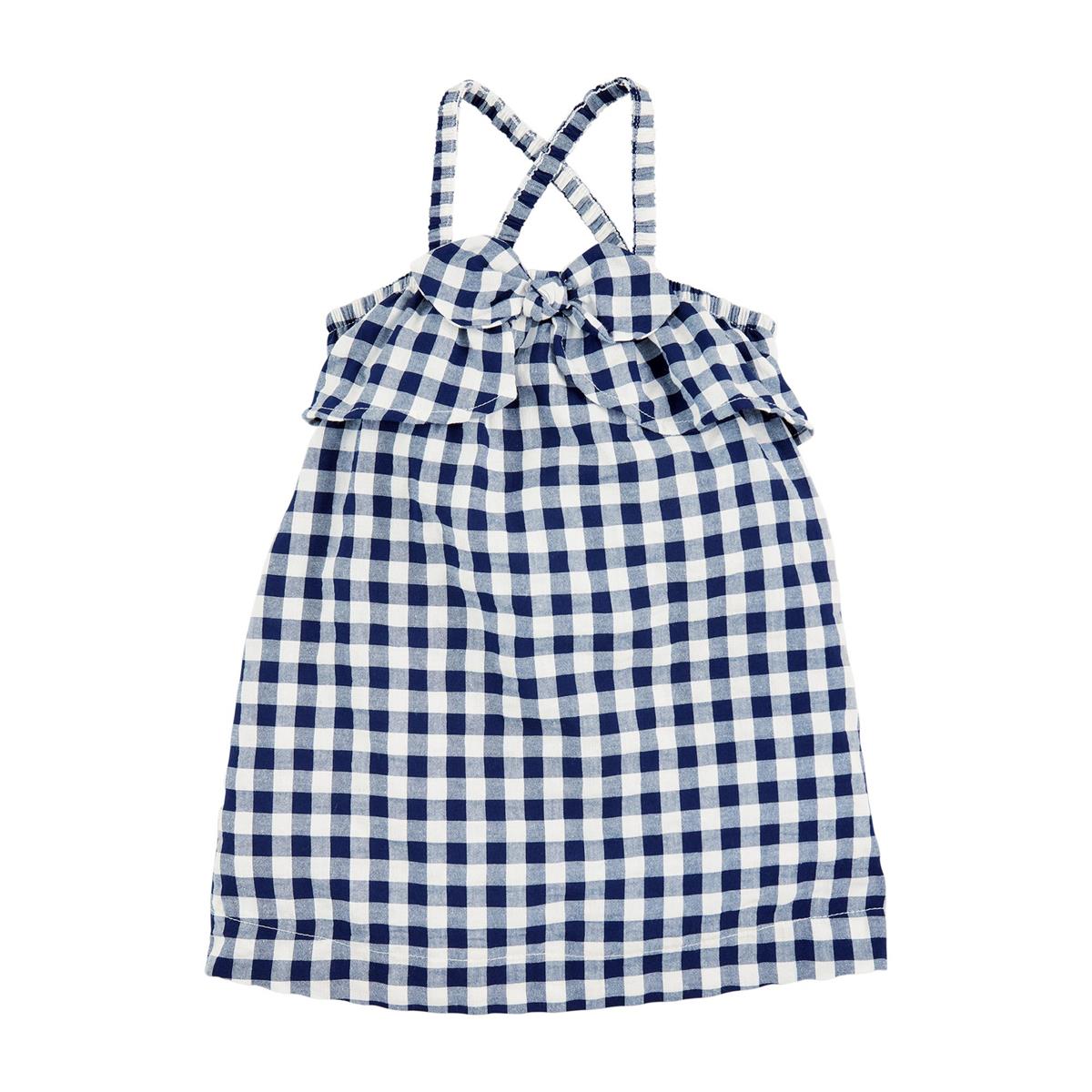 Navy Gingham Bow Dress [KIDS]  Lillie Kay's Boutique