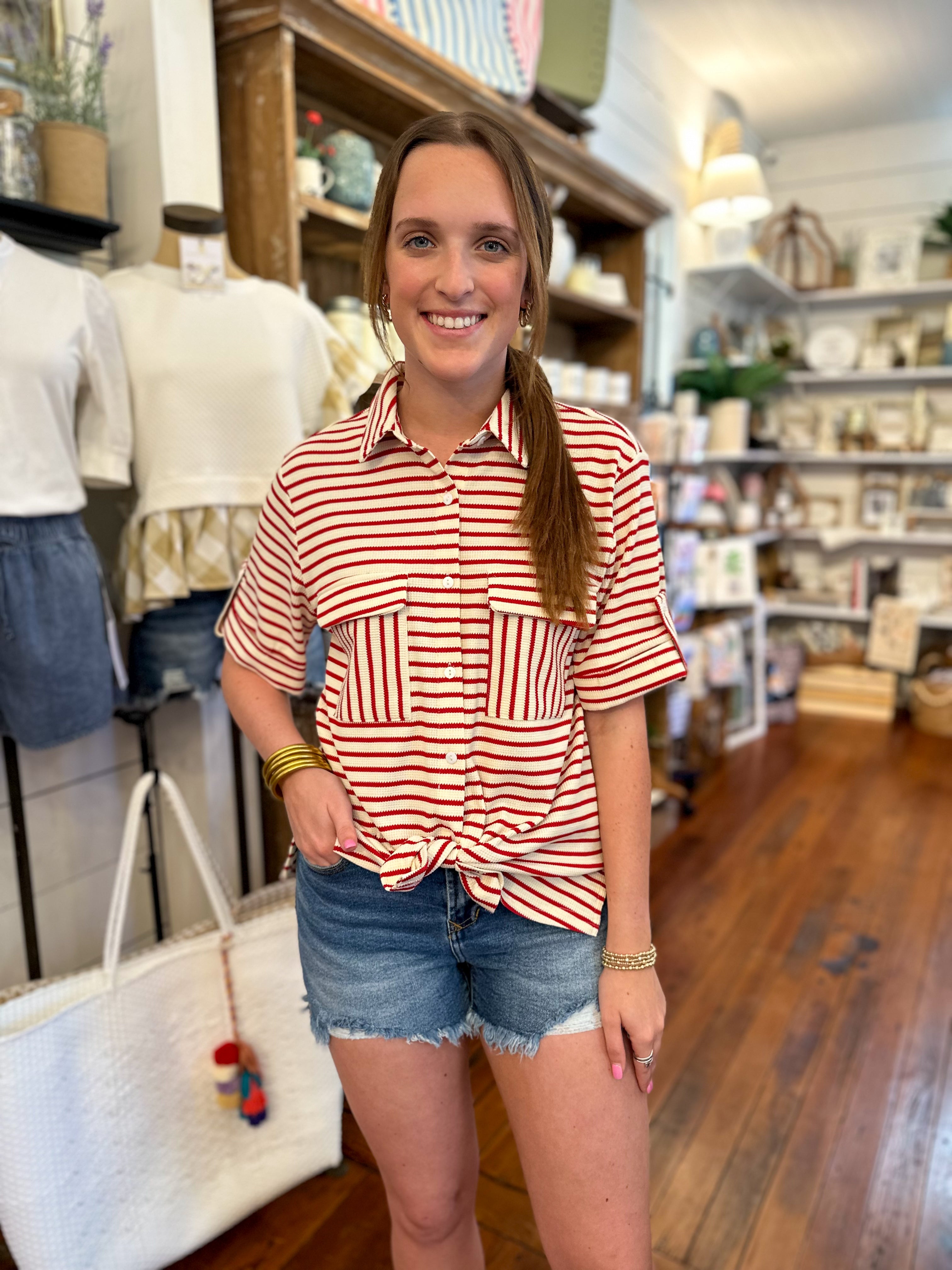 Bekah Top Red Lillie Kay's Boutique