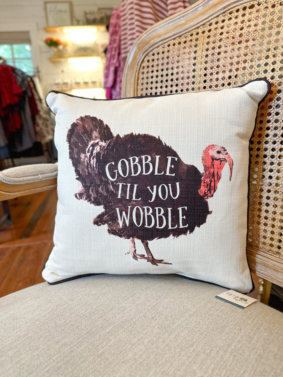 gobble til you wobble pillow 