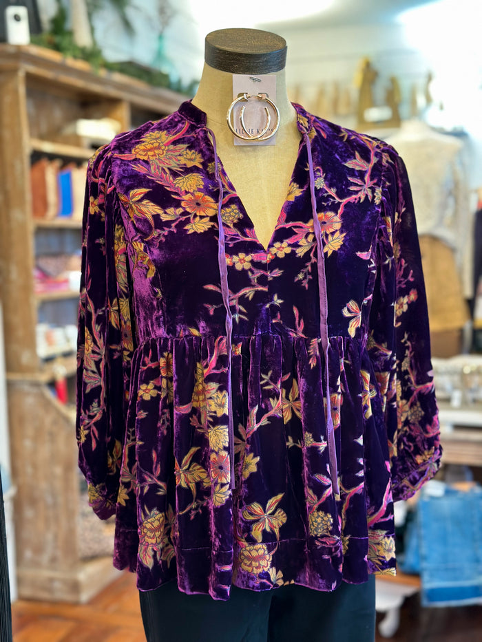 dear john malia top purple velvet