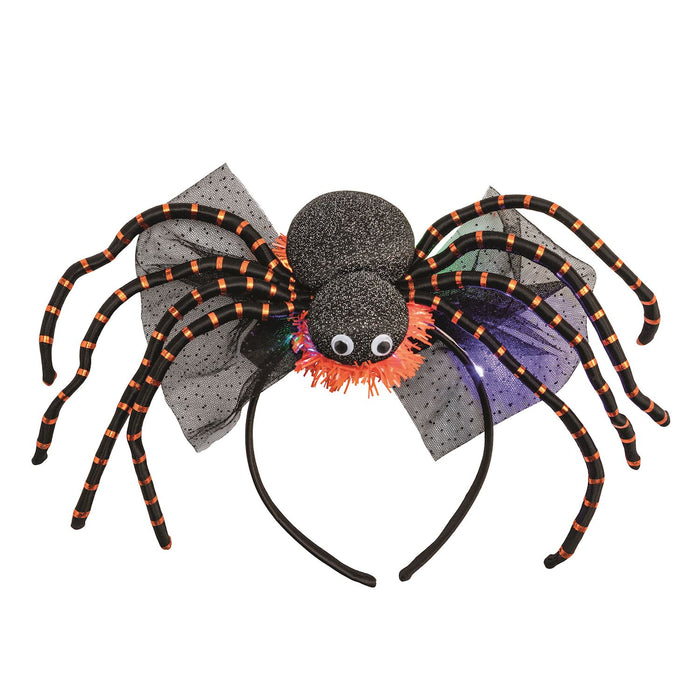 Spider-shaped headband with colorful accents on a white background