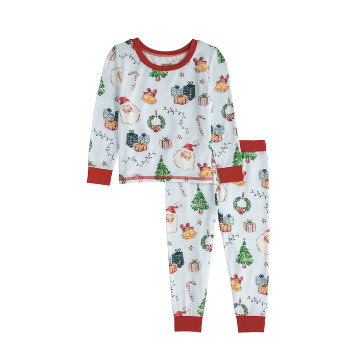mud pie blue Christmas pajama set boys blue theme 