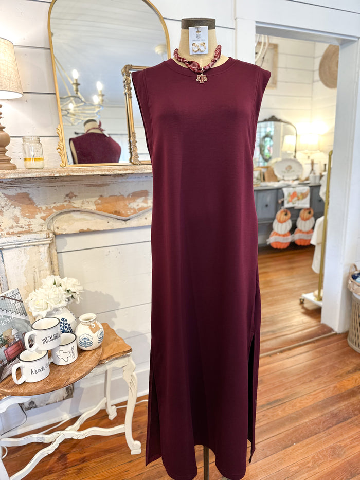 Rachel Dress - Maroon