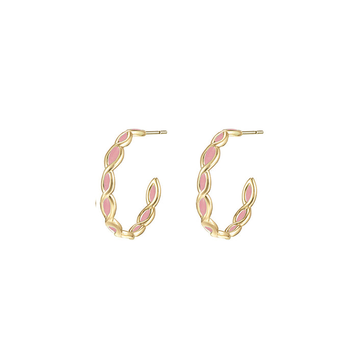 bloom mini hoop earring pink