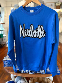 Royal blue needville blue jays pullover sweater 