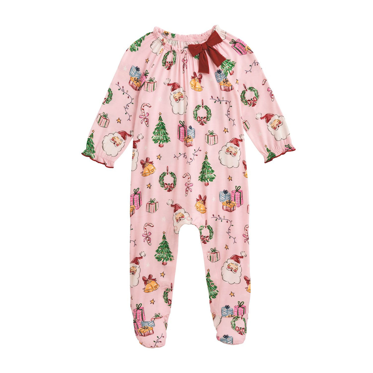 mud pie christmas pink sleeper 