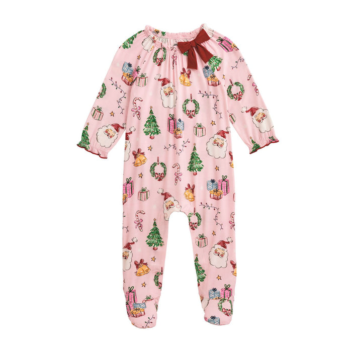 mud pie christmas pink sleeper 