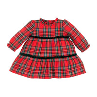 mud pie kids clothing red plaid dress with bow on the back 