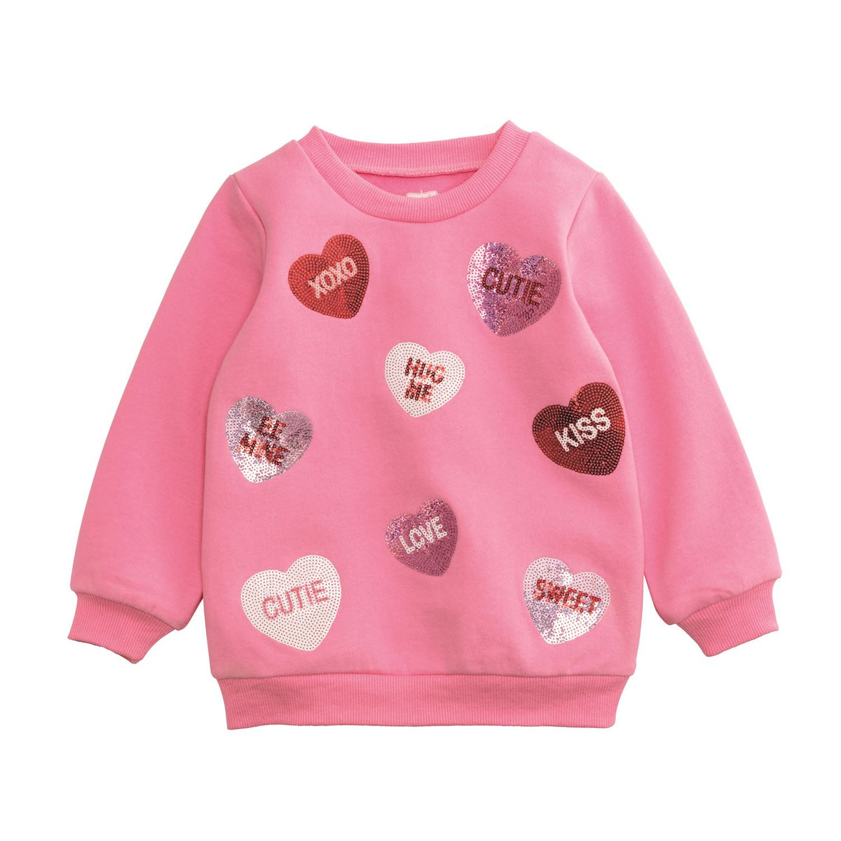 mud pie kids sequin heart sweater for valentines day 