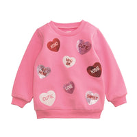 mud pie kids sequin heart sweater for valentines day 