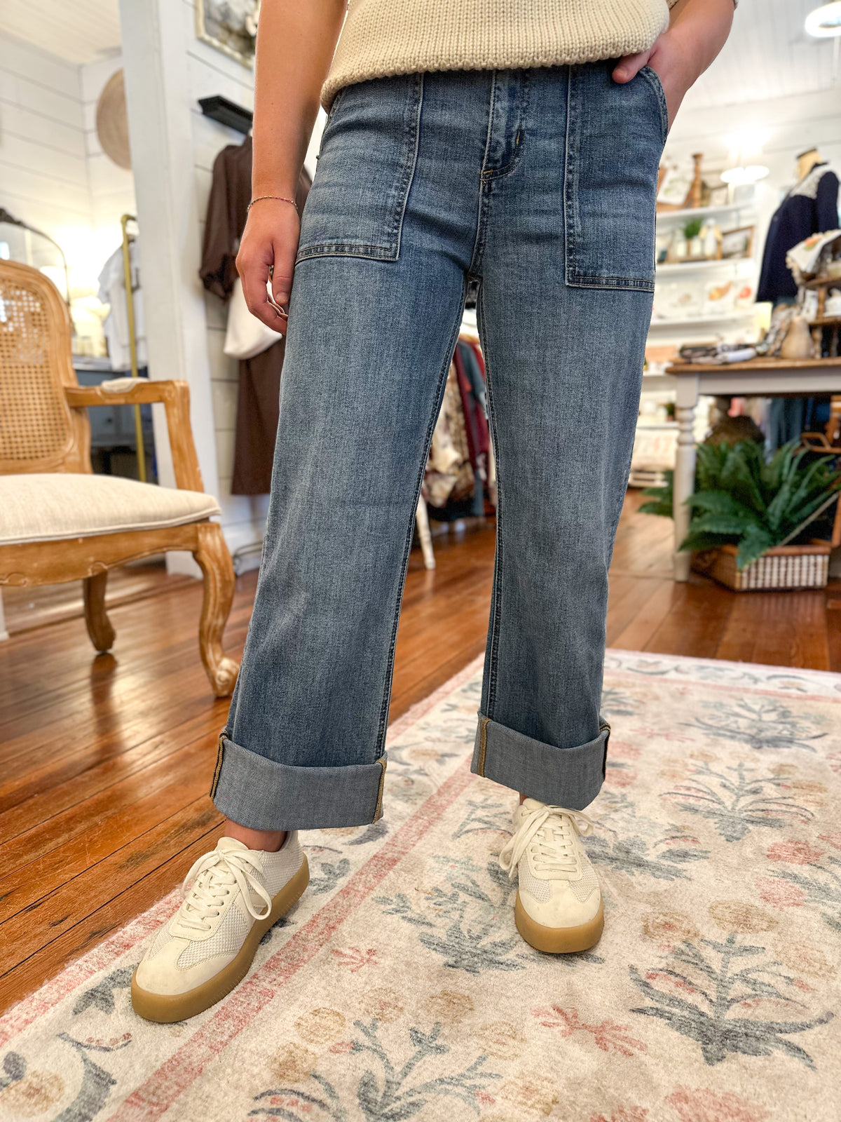 mica denim jean medium wash