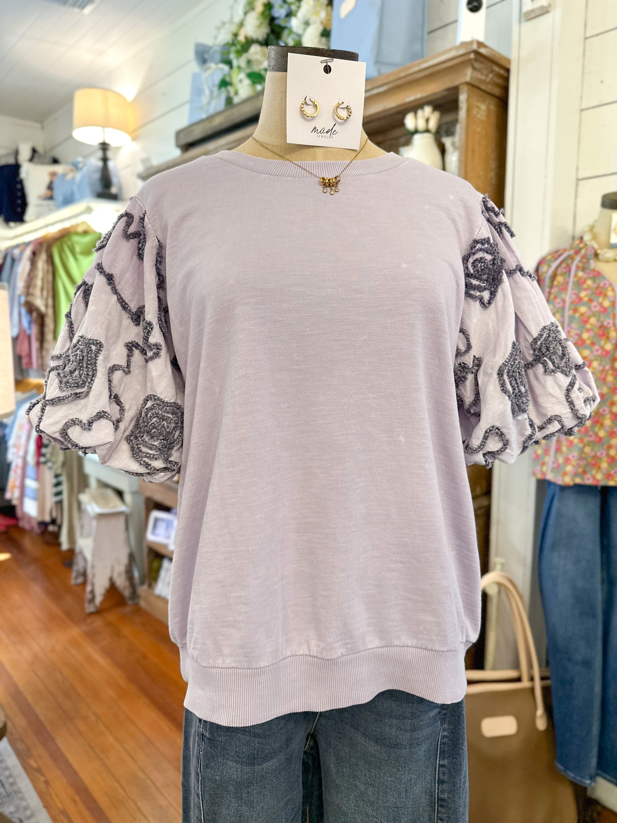 lilac purple casual fall top 