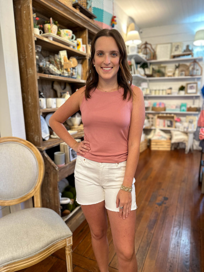 another love cleo tank in woodrose pink