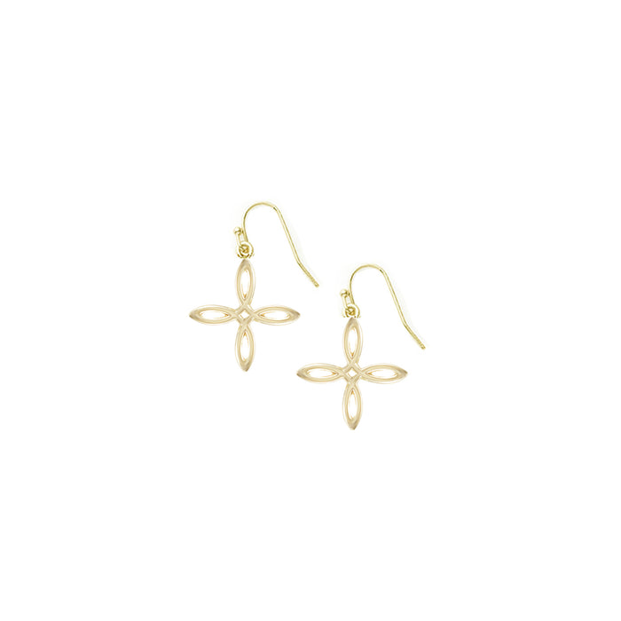 natalie wood designs shes classic mini cross drop earring gold