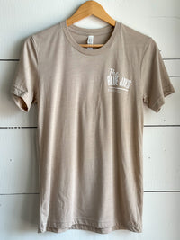 front design needville blue jay on tan shirt