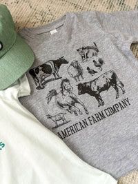 grey farm animal tee toddler size