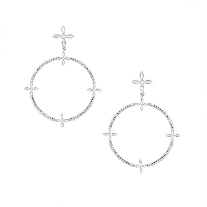 radiant beaded earring silver