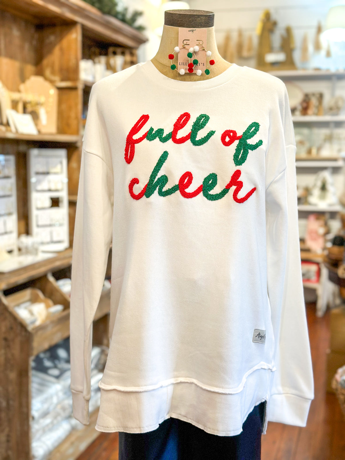 full of cheer pullover white