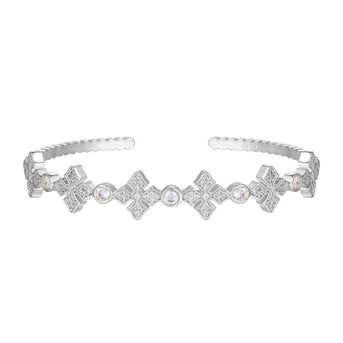 radiant cross cuff bracelet silver natalie wood designs