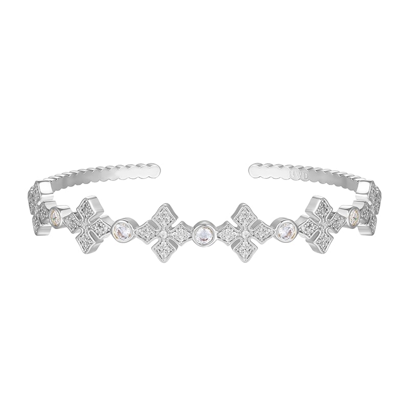 radiant cross cuff bracelet silver natalie wood designs
