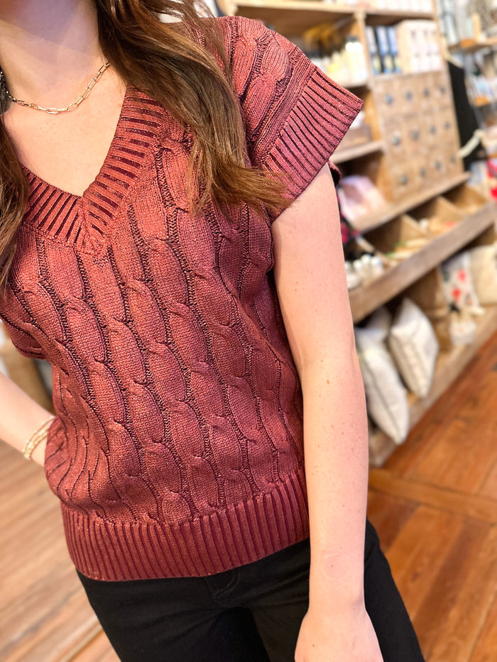 shimmy burgundy sweater top