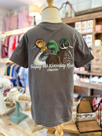 Dark grey fearfully and wonderfully made kids tee with ducks 