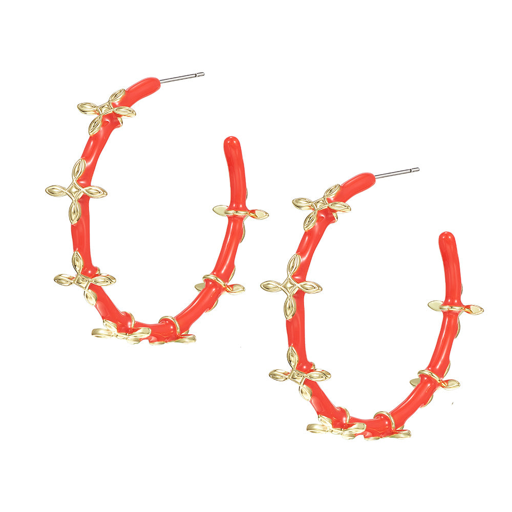 natalie wood design coral orange sea breeze hoop 