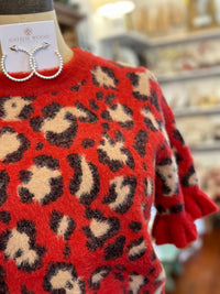 red print short sleeve another love sweater