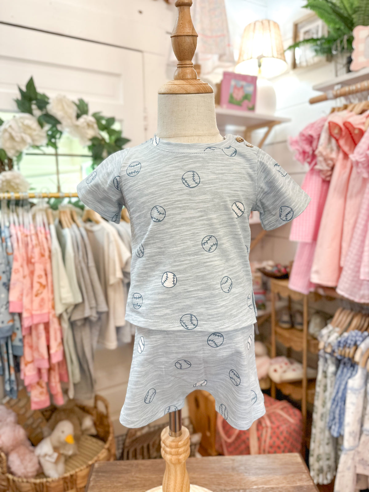 Baseball Baby Short Set