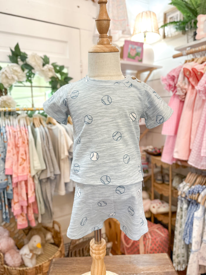 Baseball Baby Short Set