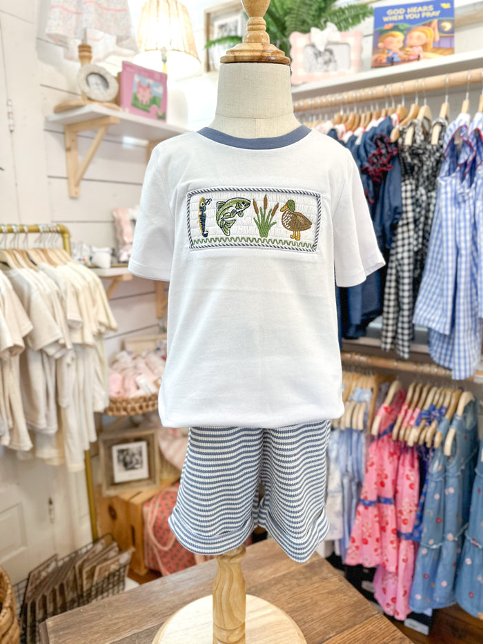 Fishing Smocked Short Set