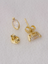 vintage marquise stackable earring 9mm 18k gold filled 