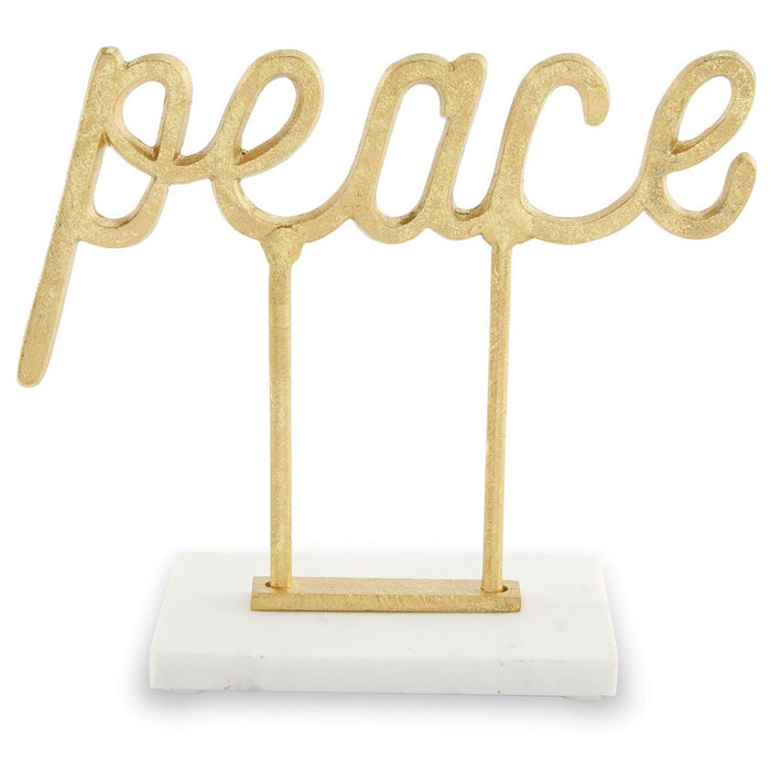 MUD PIE PEACE SITTER MARBLE AND  METAL