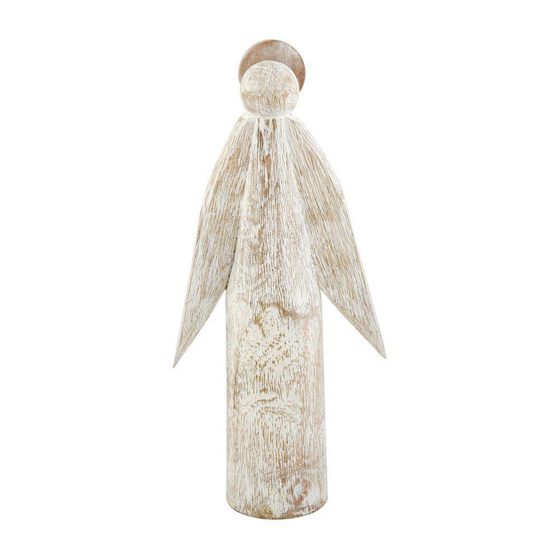 large white wood mud pie angel