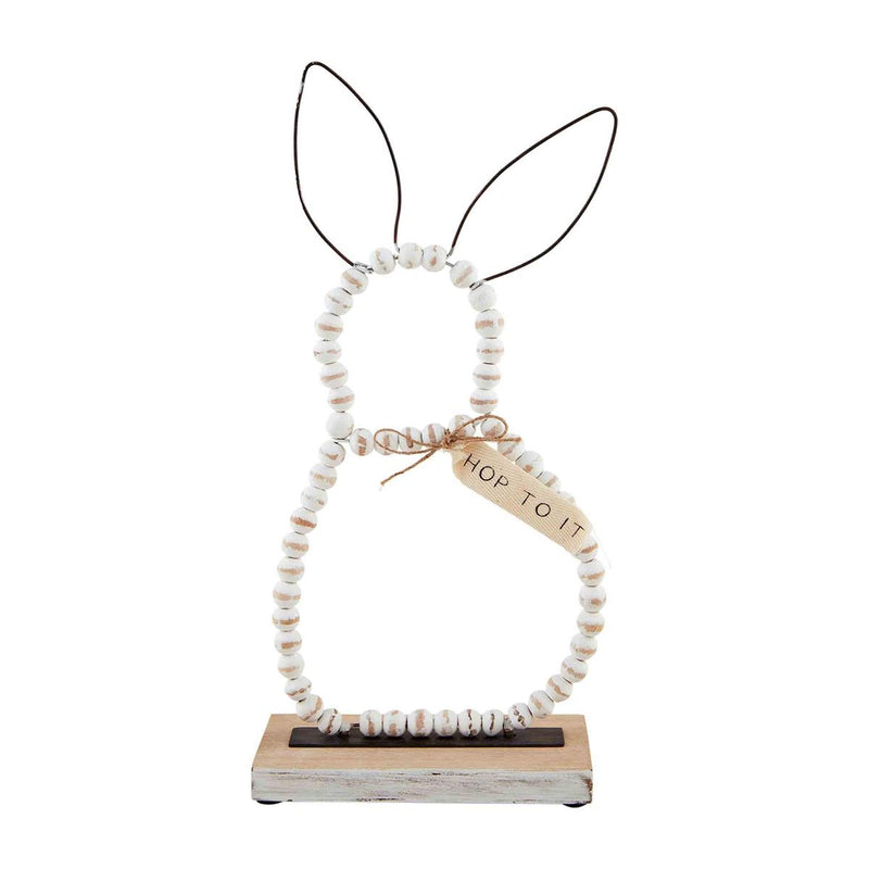 white bead bunny sitter mud pie