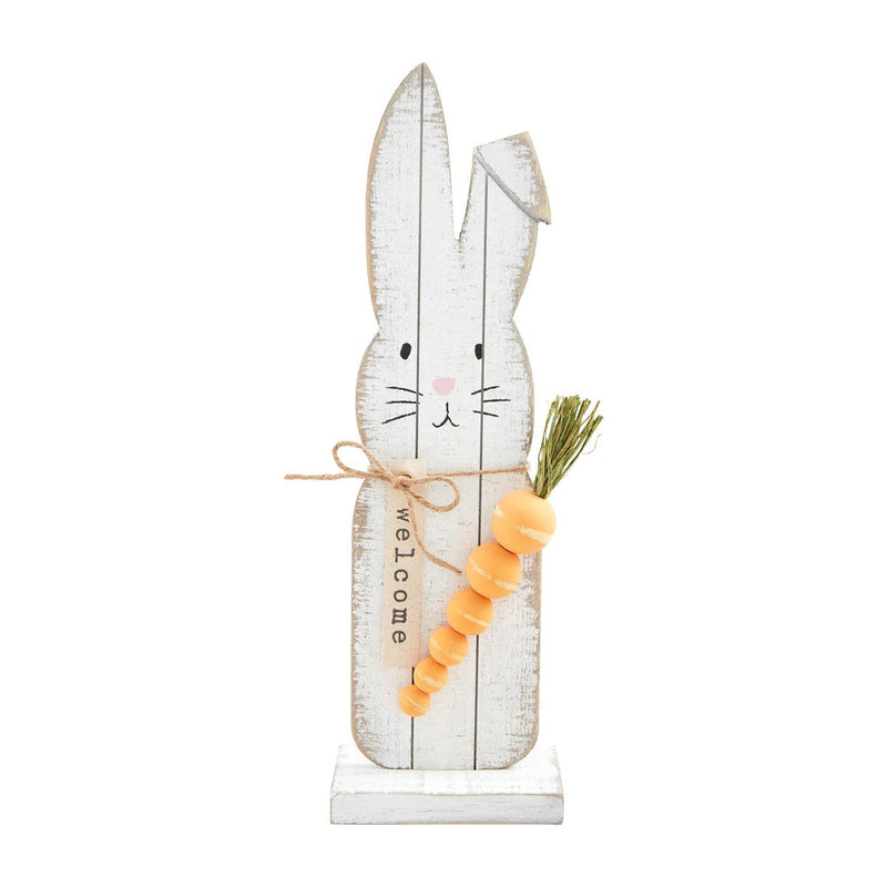 mud pie wood planked bunny sitter