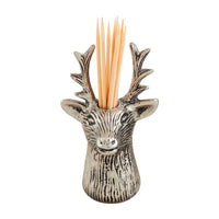 mud pie silver deer tooth pick holder 