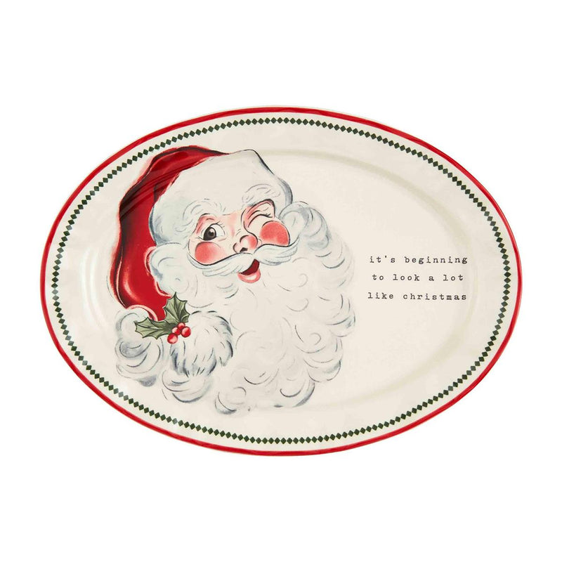 vintage santa mud pie platter