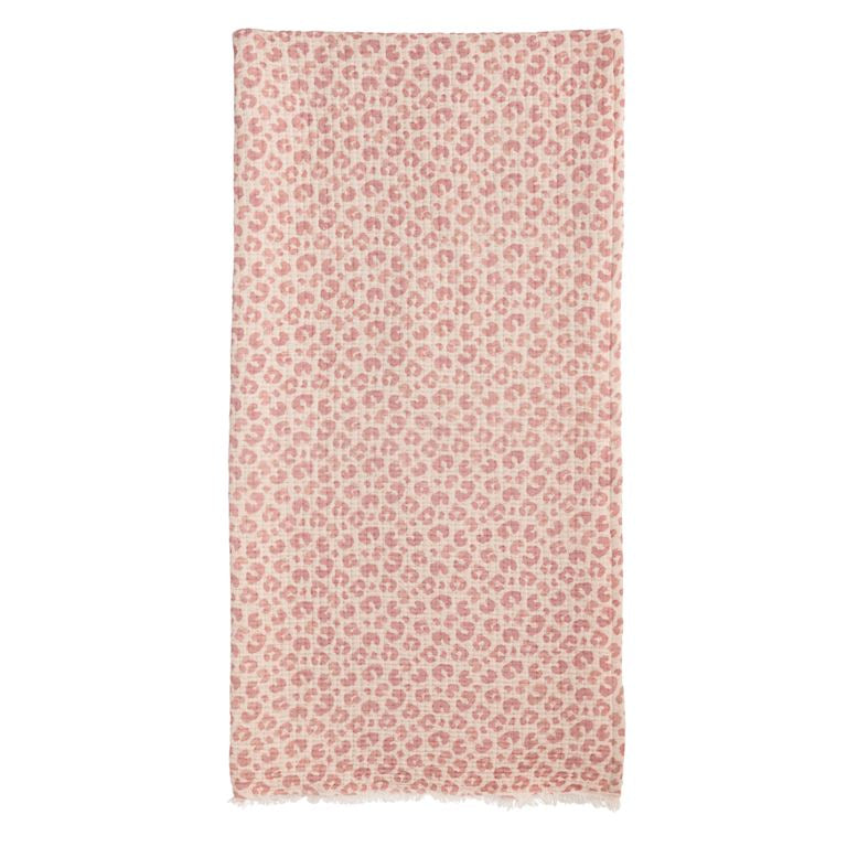 pink leopard print muslin cotton blanket mud pie 