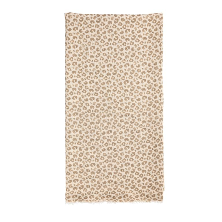 taupe color leopard print muslin cotton blanket mud pie 