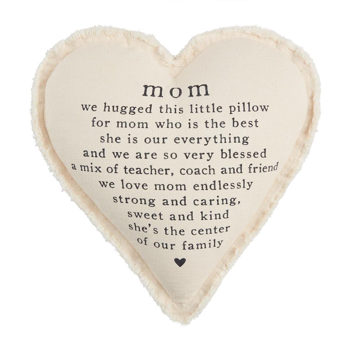 mom heart shaped pillow