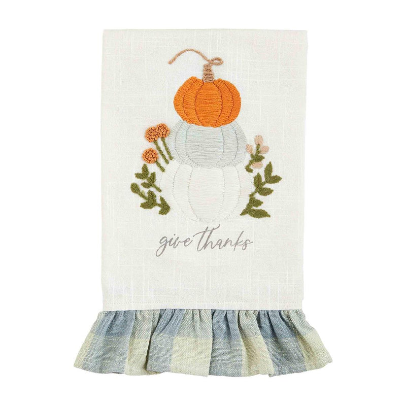 mud pie stacked pumpkin dish towel