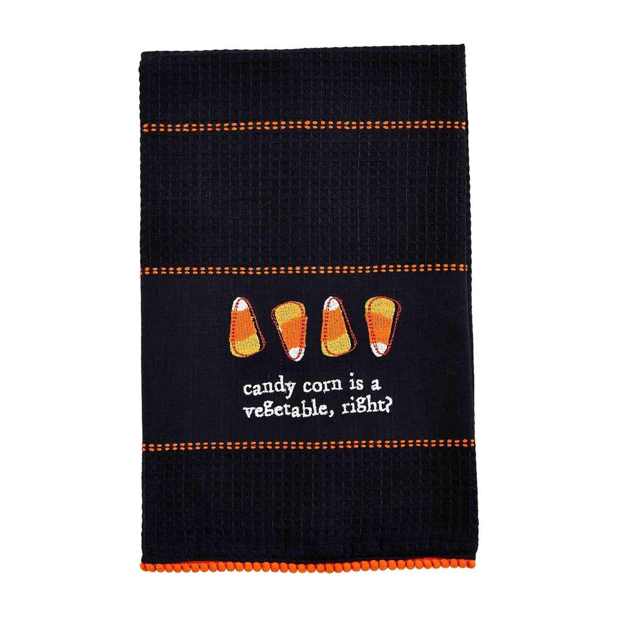 mud pie candy corn halloween dish towel