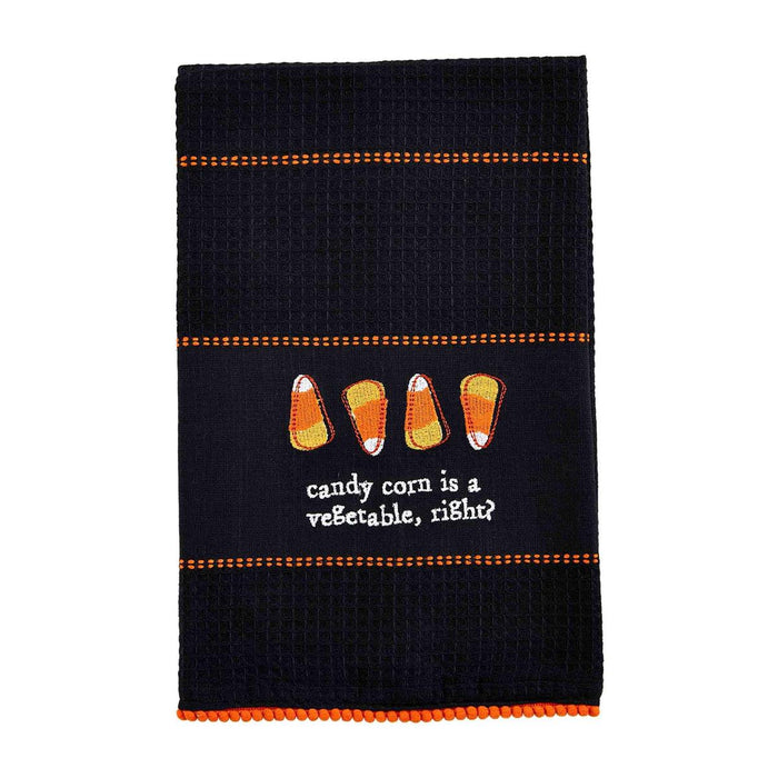 mud pie candy corn halloween dish towel