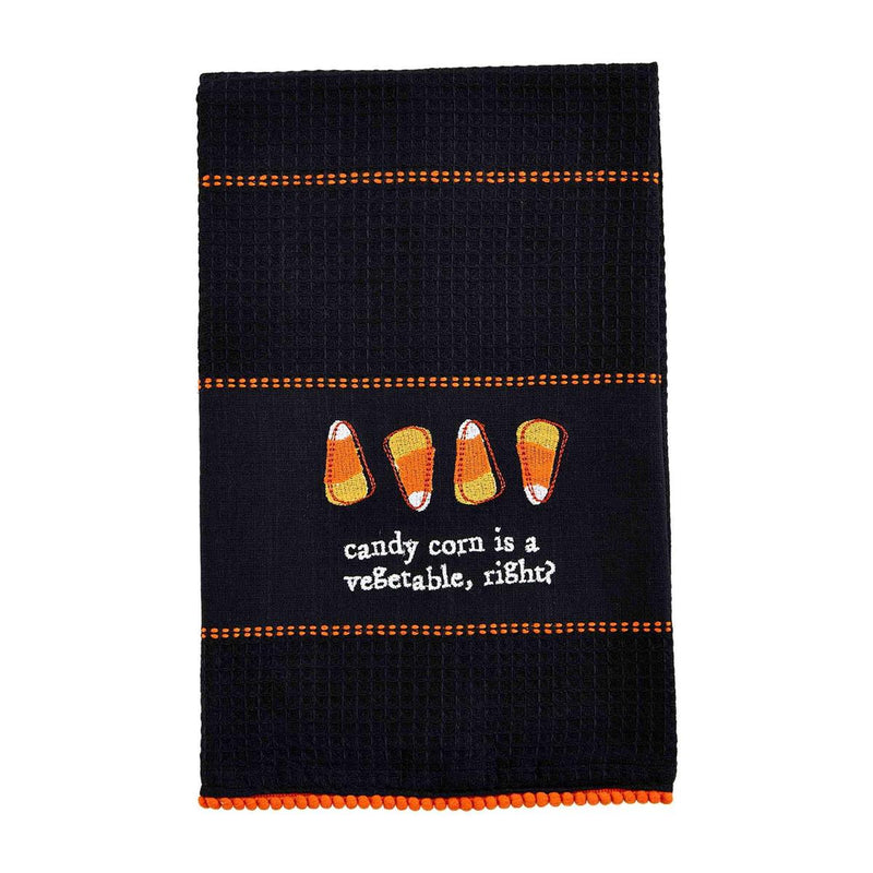 mud pie candy corn halloween dish towel