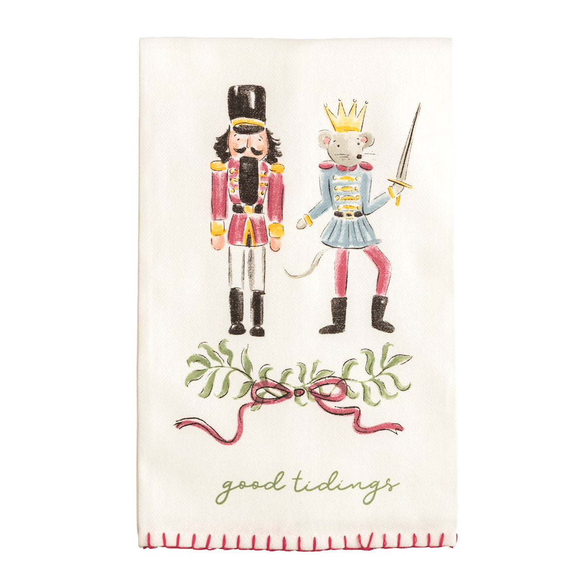 mud pie good tidings tea towel 