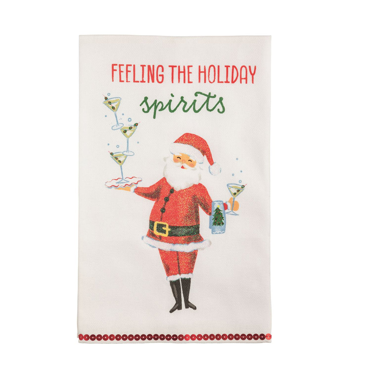 feeling the spirits holiday towel with santa 