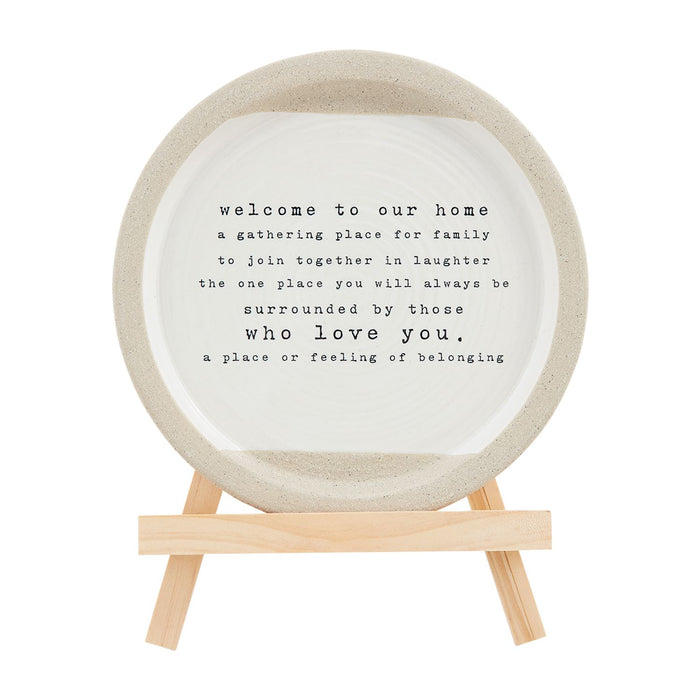 mud pie welcome to our home plate and easel set