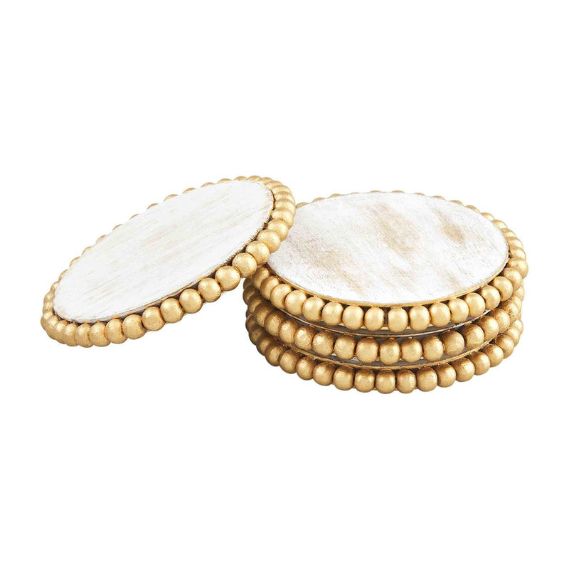 GOLD BEADED COASTER MUD PIE