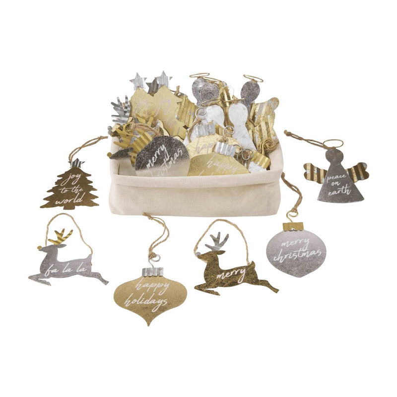 Metallic Sentiment Ornaments [mud pie]